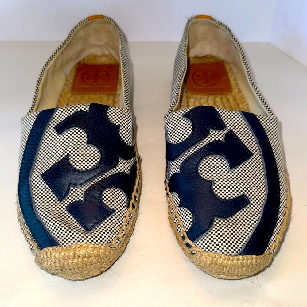 Tory Burch Black and Tan Espadrilles